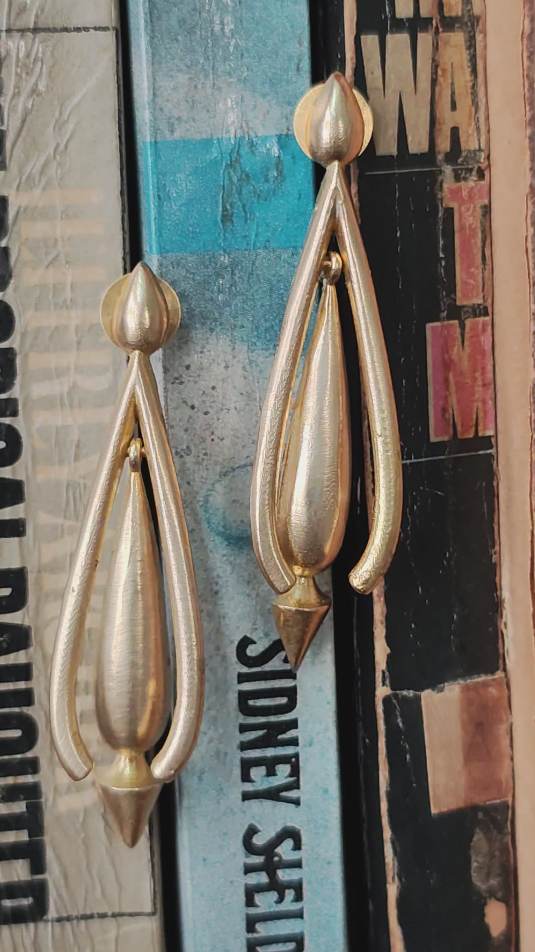 Arrow Dangler • Brass Earrings--Crimson Braid -Crimson Braid 