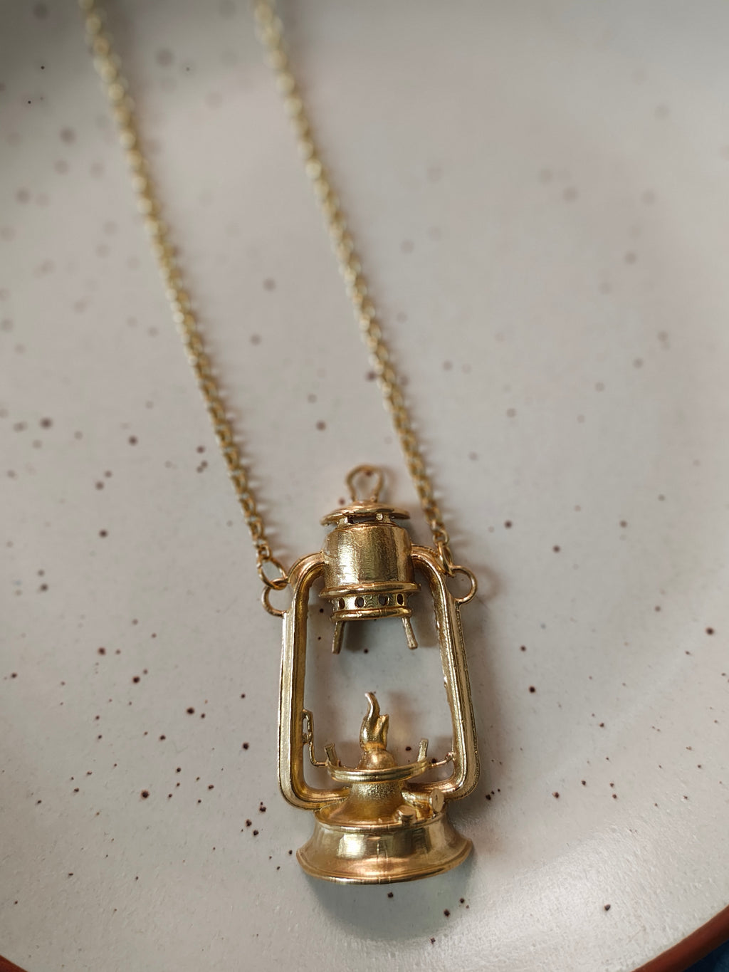 Lantern • Brass Earrings • Necpiece • Set--Crimson Braid -Collection State:Individual Object: Neckpiece (Pendant Form)-Crimson Braid 