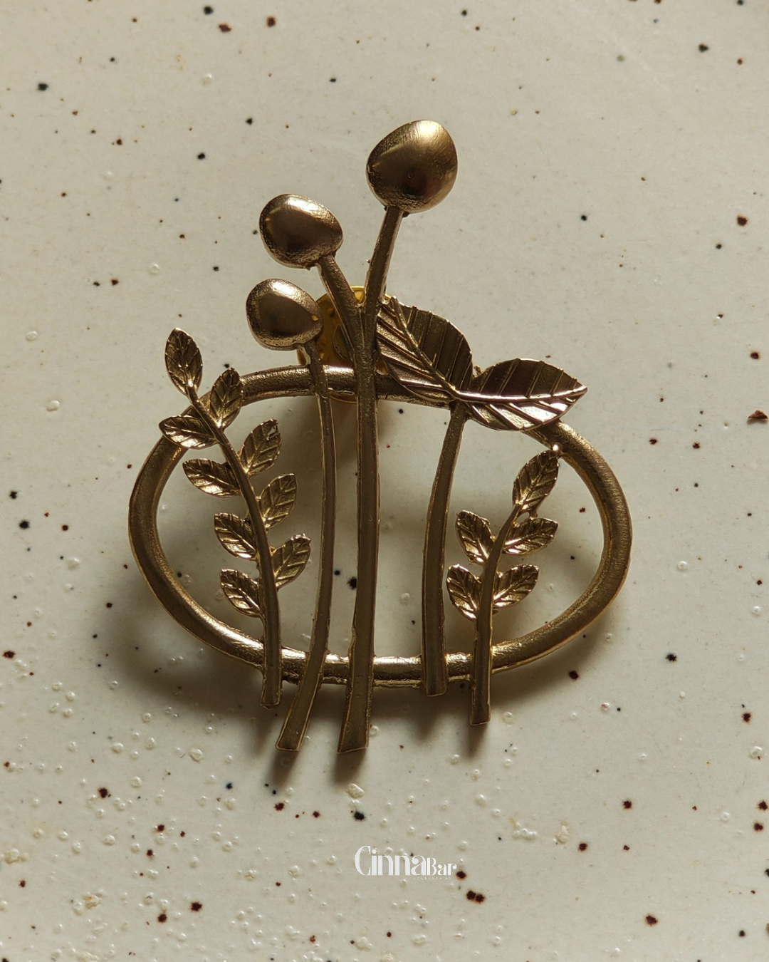 Four Leaves • Brass Brooch--Crimson Braid -Crimson Braid 