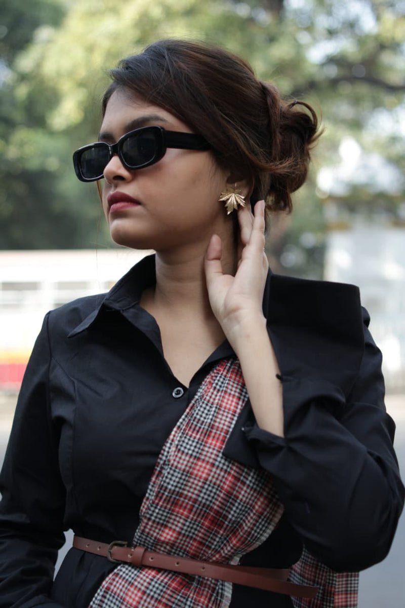 Maple Leaf • Brass Earrings--Crimson Braid -Crimson Braid 