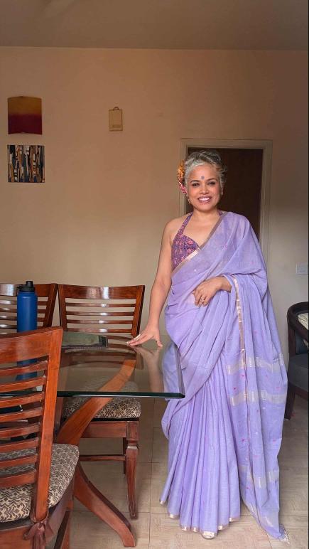 Aabha • Phulia • Cotton--Crimson Braid -Crimson Braid 