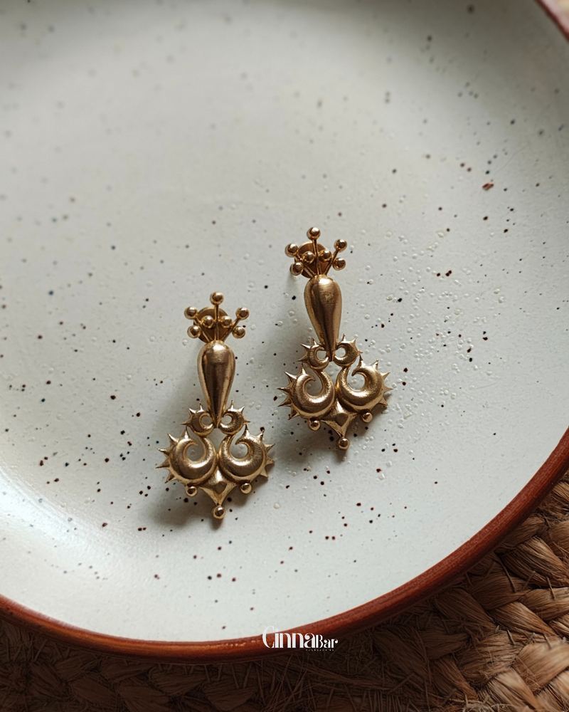 Tribal Spiral • Brass Earrings--Crimson Braid -Crimson Braid 