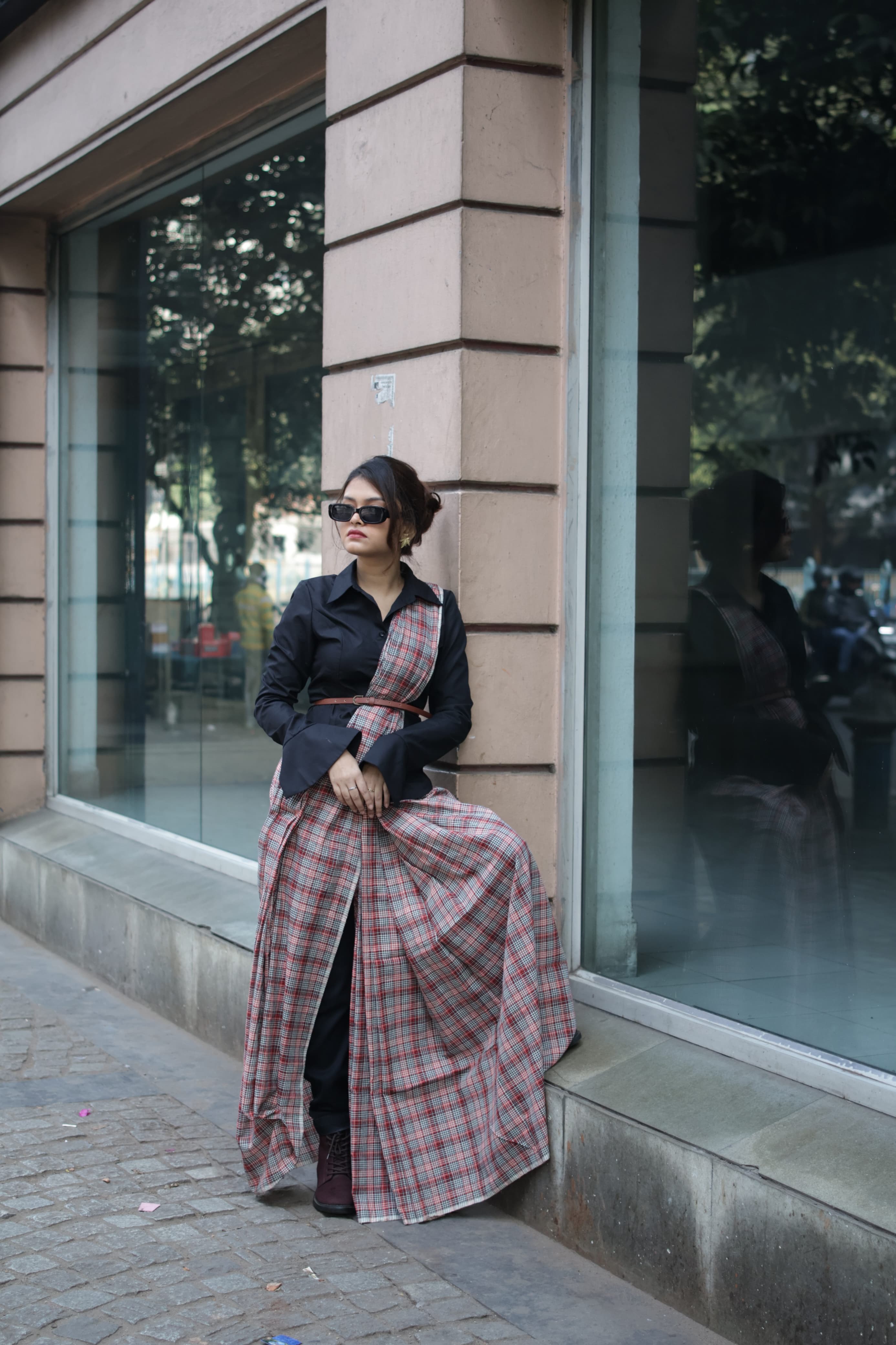 Gaamcha • Phulia • Cotton--Crimson Braid -Crimson Braid 