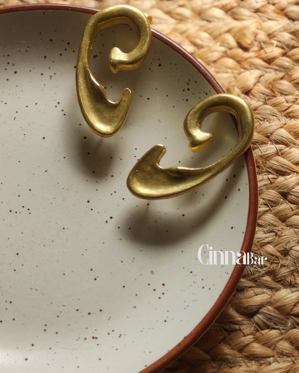 Kaan • Brass Ear Cuffs--Crimson Braid -Crimson Braid 