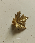 Maple leaf • Brass Brooch--Crimson Braid -Crimson Braid 