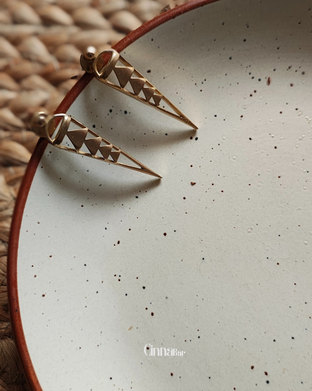 Triangles • Brass Earrings--Crimson Braid -Crimson Braid 