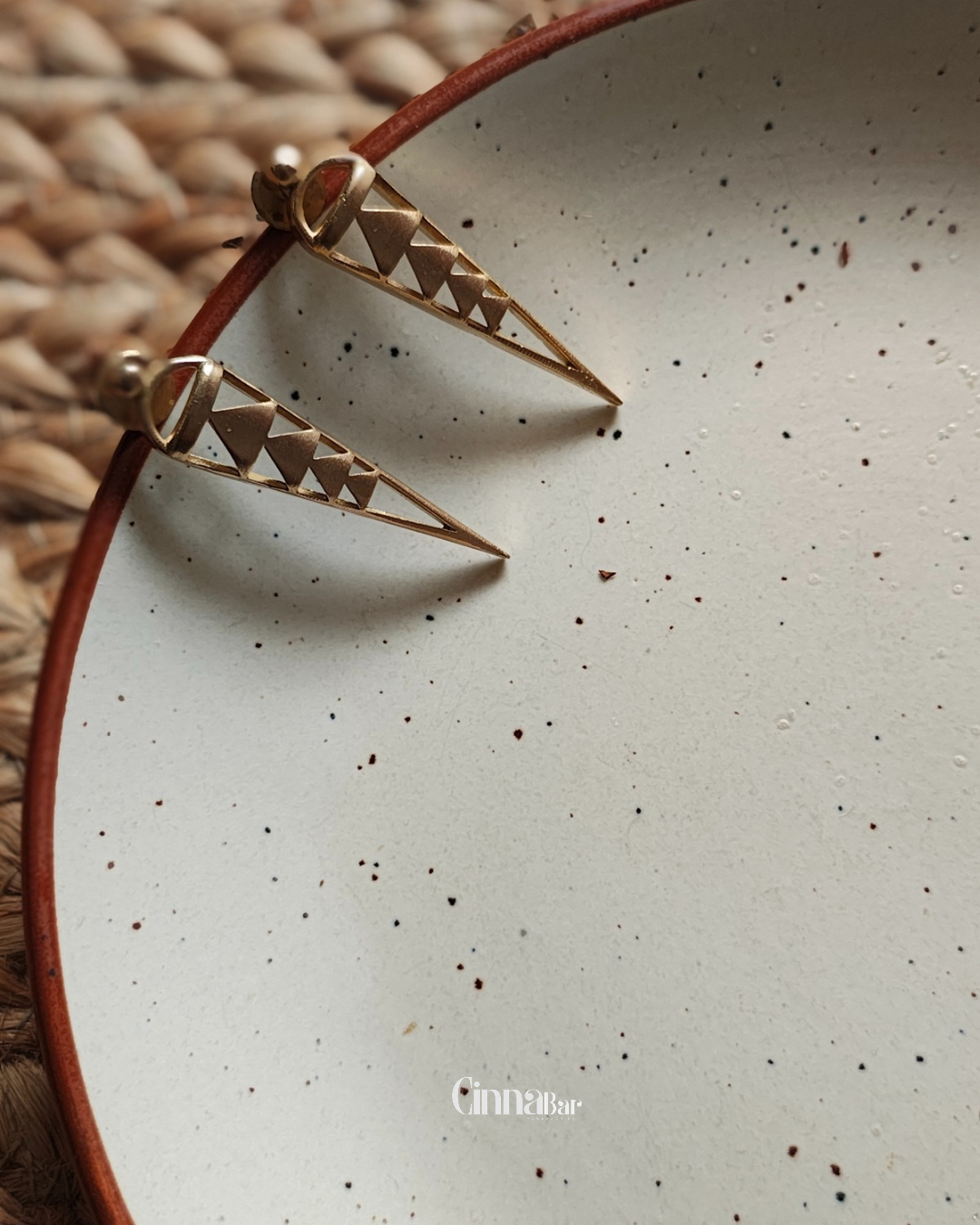 Triangles • Brass Earrings--Crimson Braid -Crimson Braid 