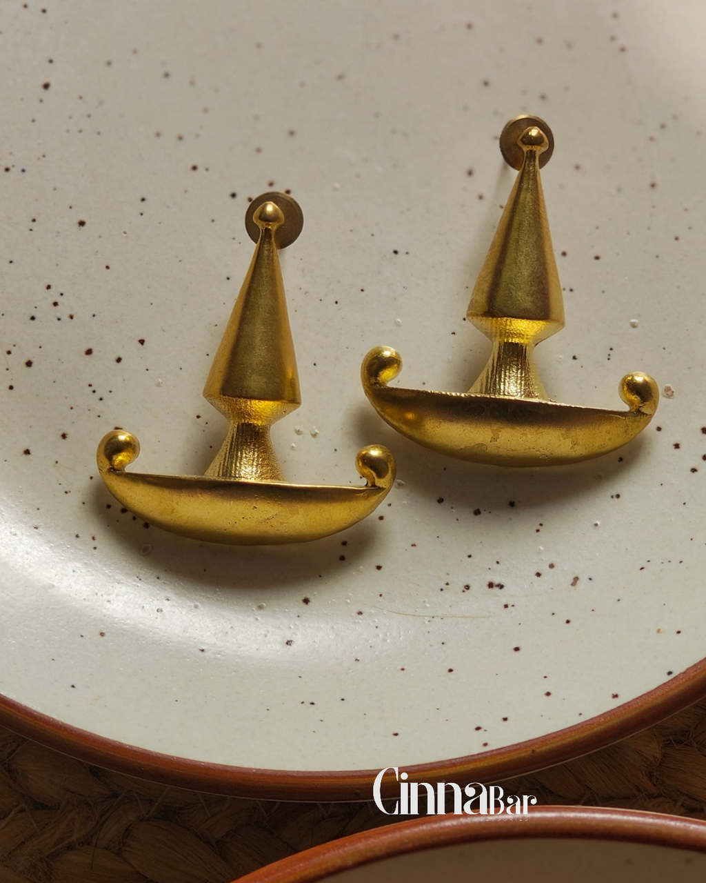Boat • Brass Earrings--Crimson Braid -Crimson Braid 