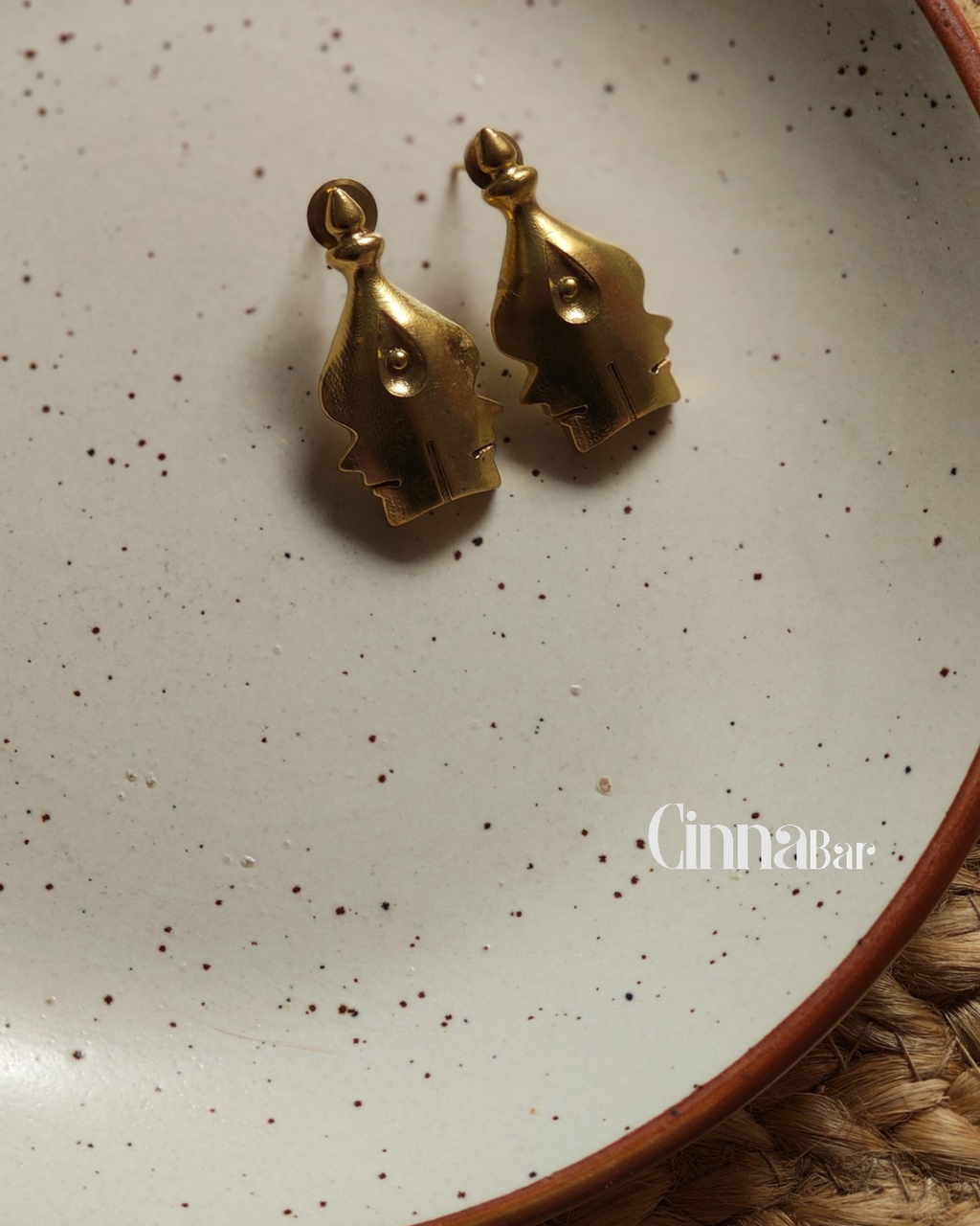 Three Eyed • Brass Earrings--Crimson Braid -Crimson Braid 