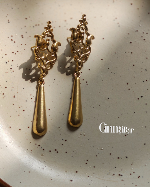 Antique Drop • Brass Earrings--Crimson Braid -Crimson Braid 