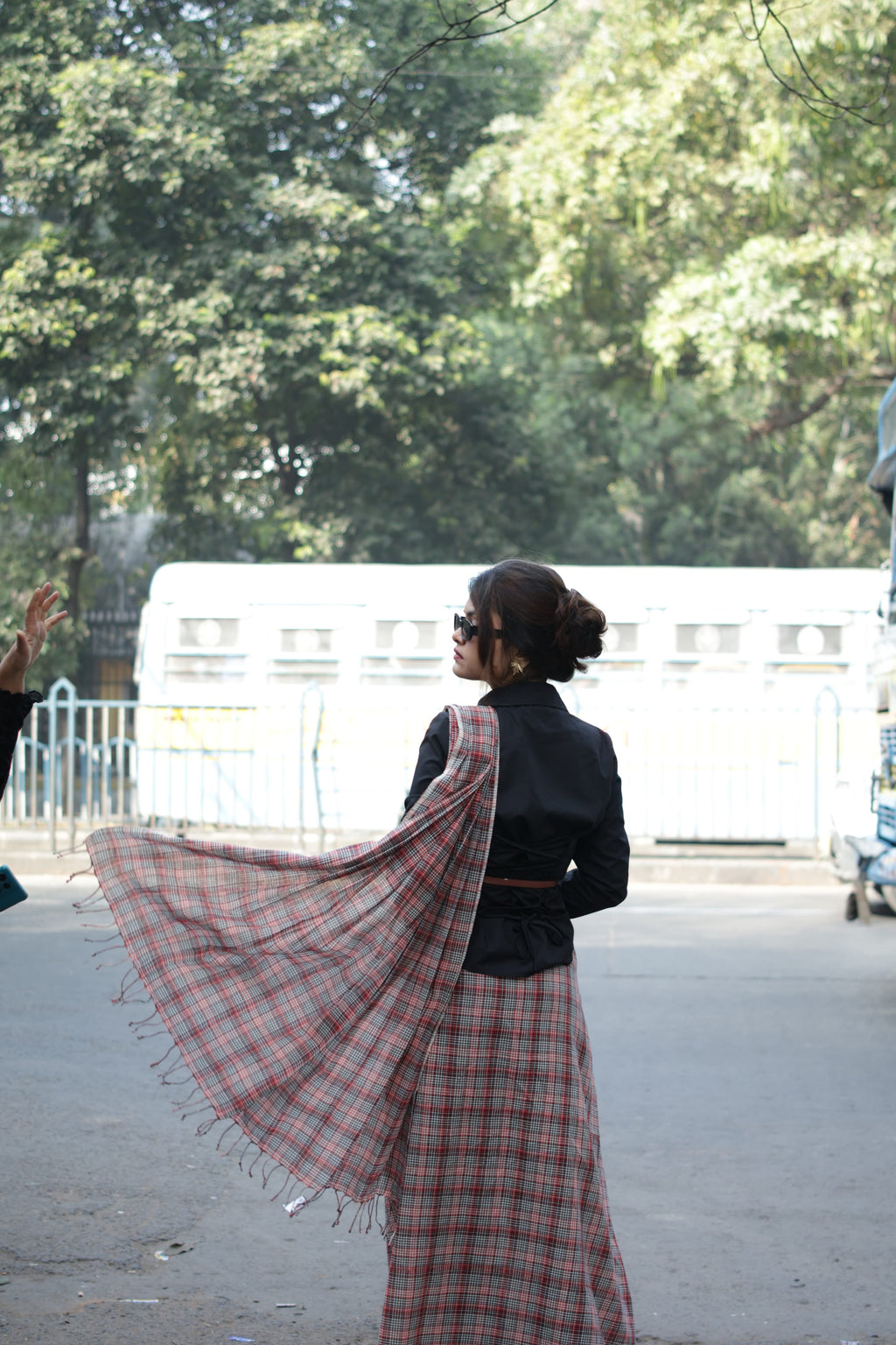 Gaamcha • Phulia • Cotton--Crimson Braid -Crimson Braid 