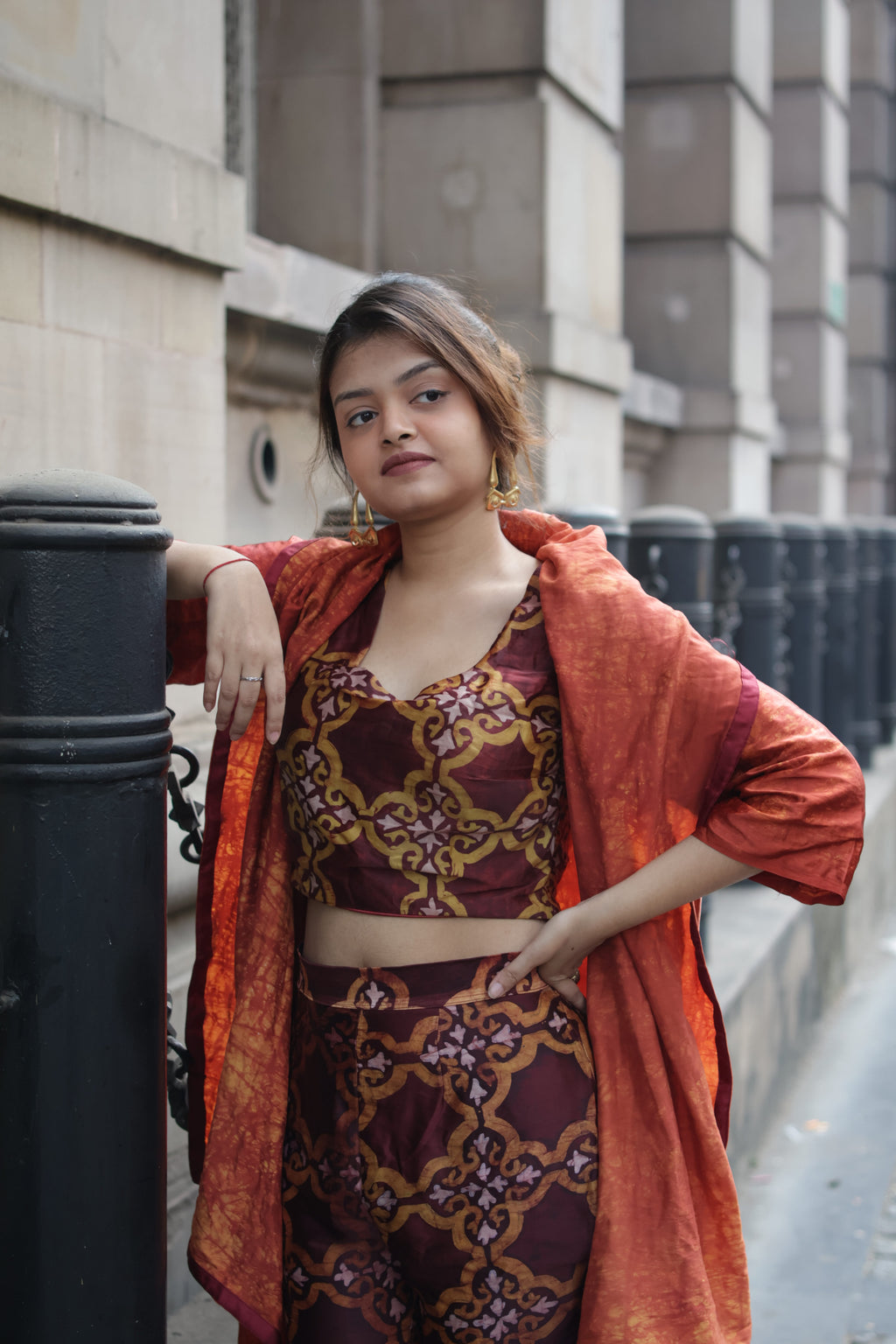 Specs • Brass Earrings • Necpiece • Set--Crimson Braid -Crimson Braid 