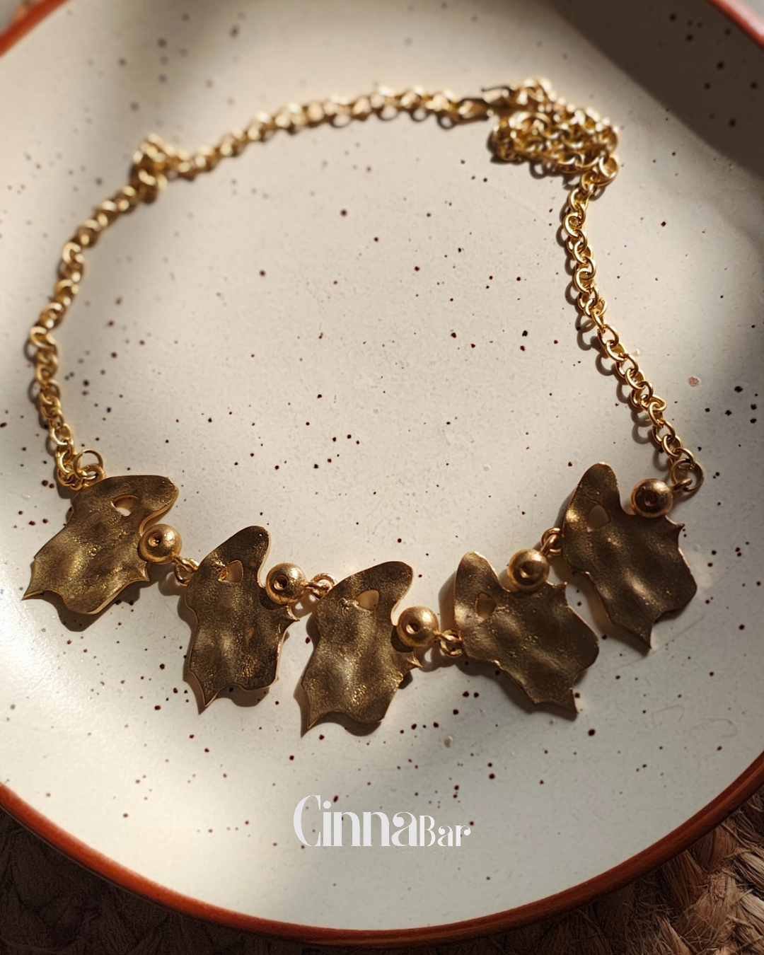 Abstract Face • Brass Set-Neckpieces-Crimson Braid -Crimson Braid 