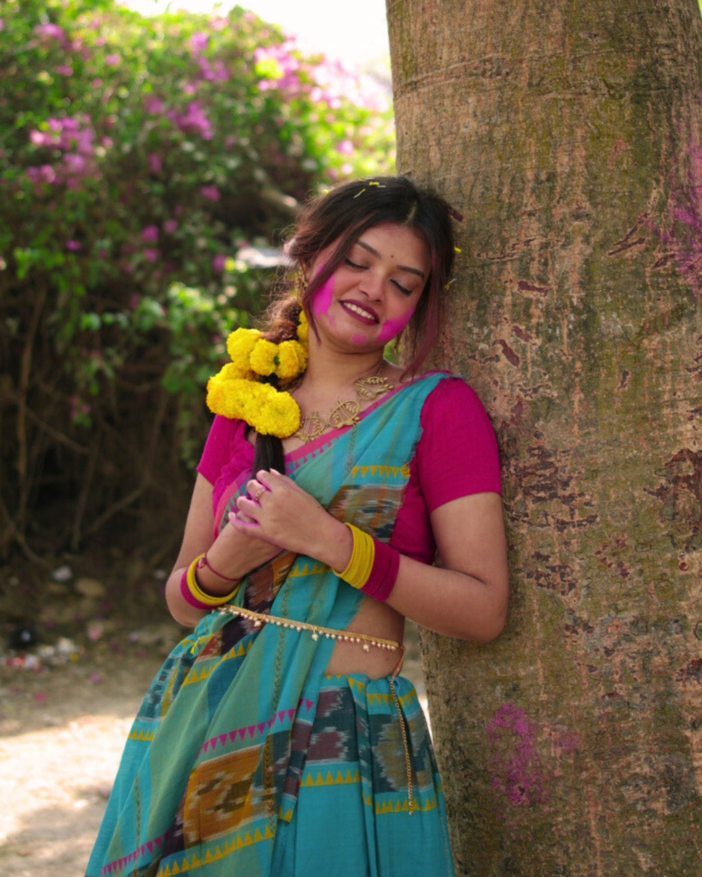 Ikkat Patterned •Dhaniakhali • Cotton