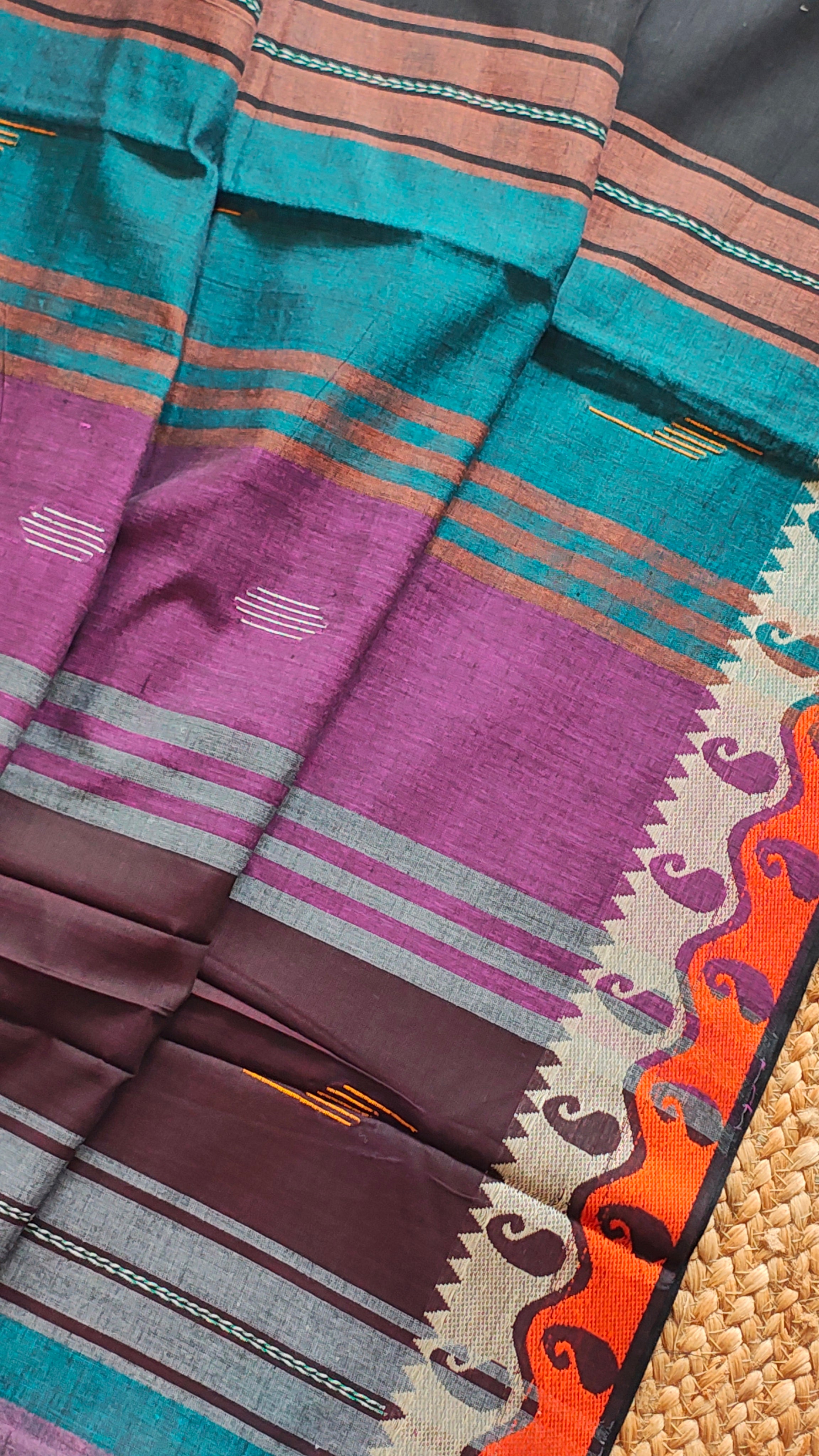 Kolom • Dhaniakhali • Cotton--Crimson Braid -Crimson Braid 