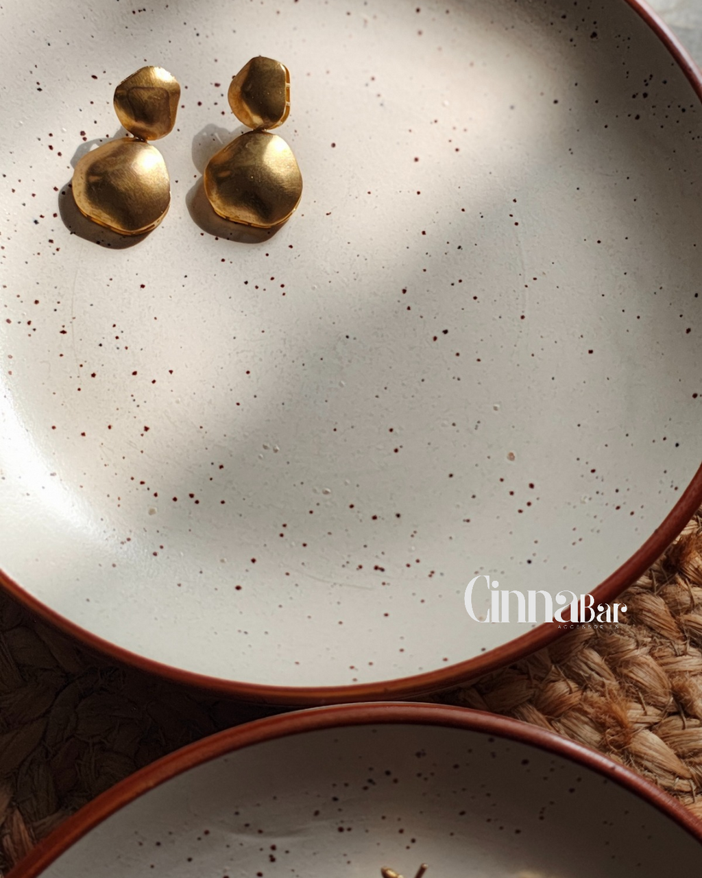 Two Abstract Circles • Brass Earrings--Crimson Braid -Crimson Braid 