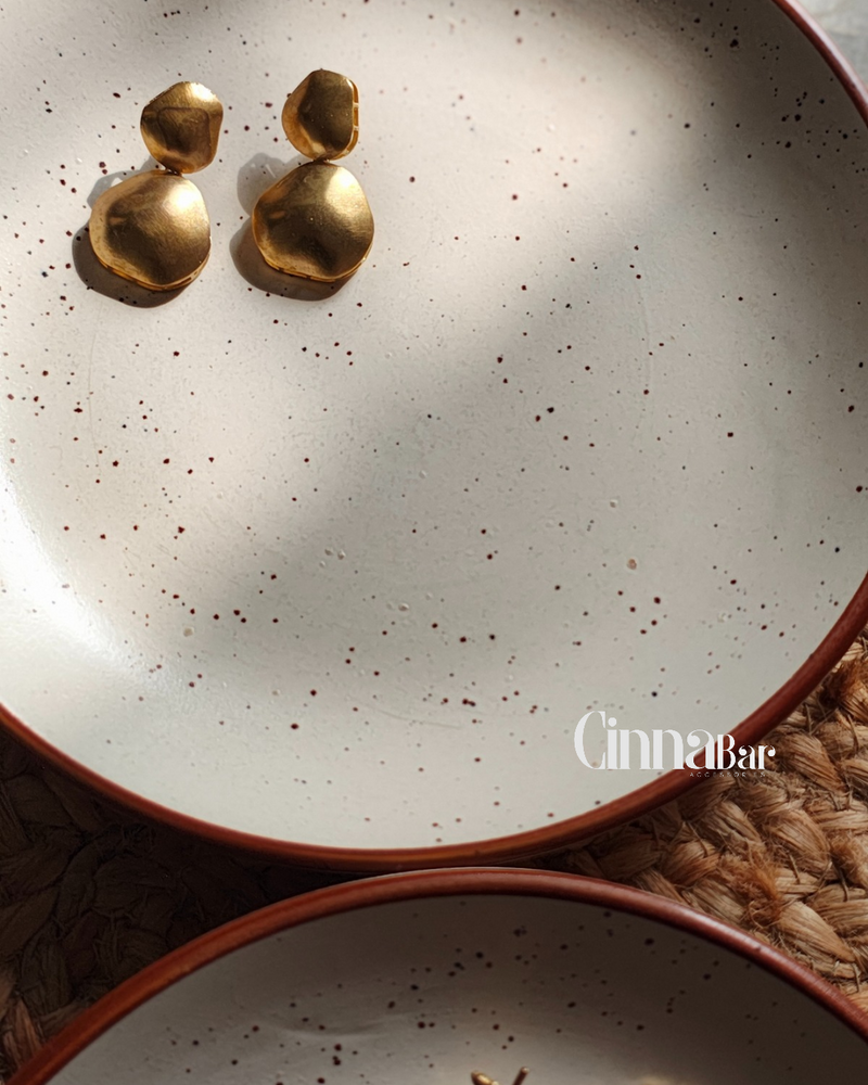 Two Abstract Circles • Brass Earrings--Crimson Braid -Crimson Braid 