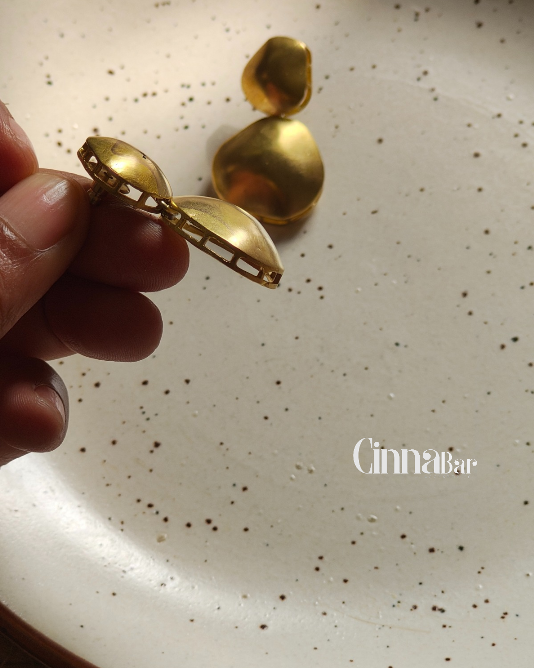 Two Abstract Circles • Brass Earrings--Crimson Braid -Crimson Braid 