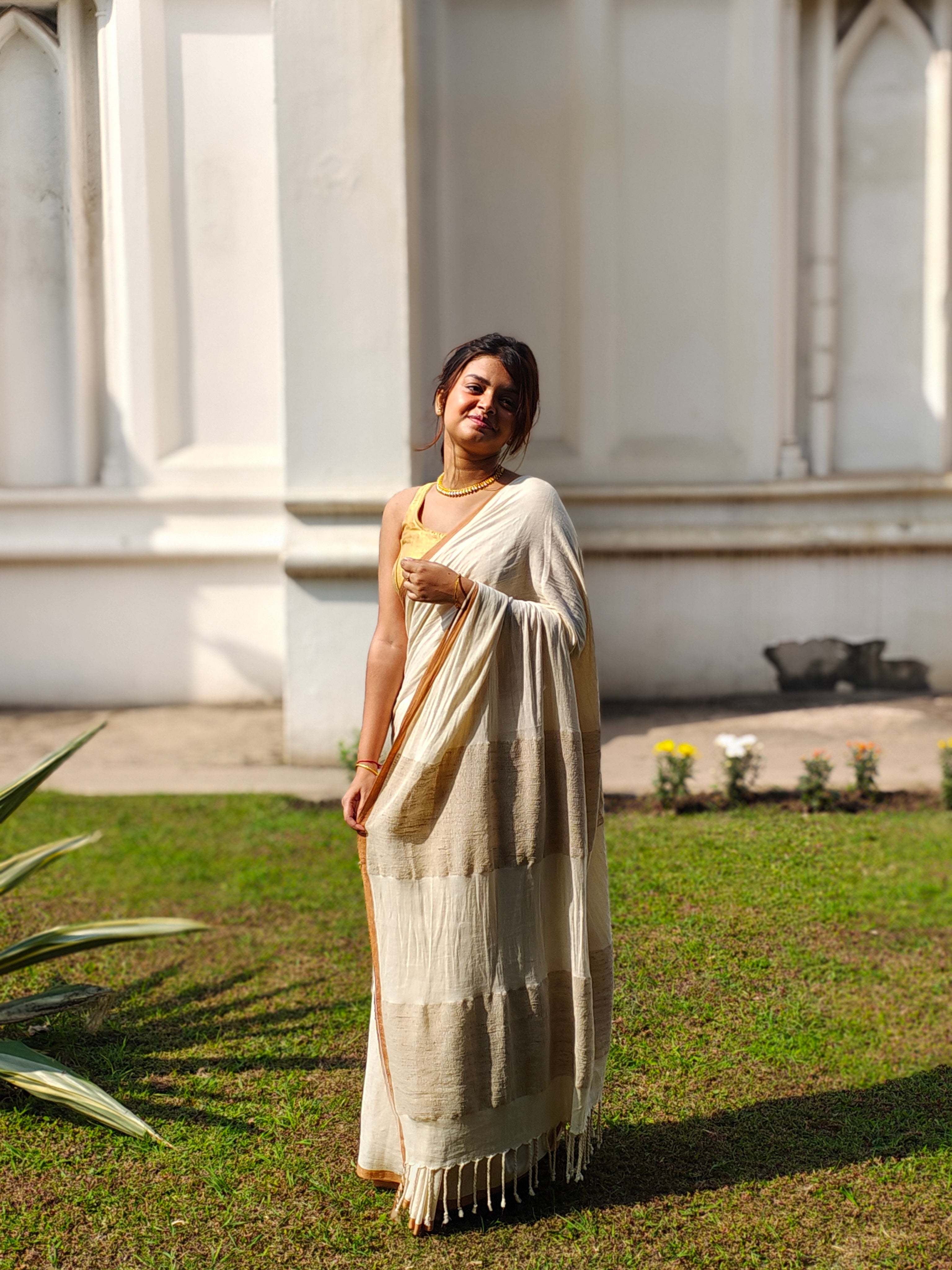 Bare Beige  • Khesh & Cotton • Phulia--Crimson Braid -Crimson Braid 