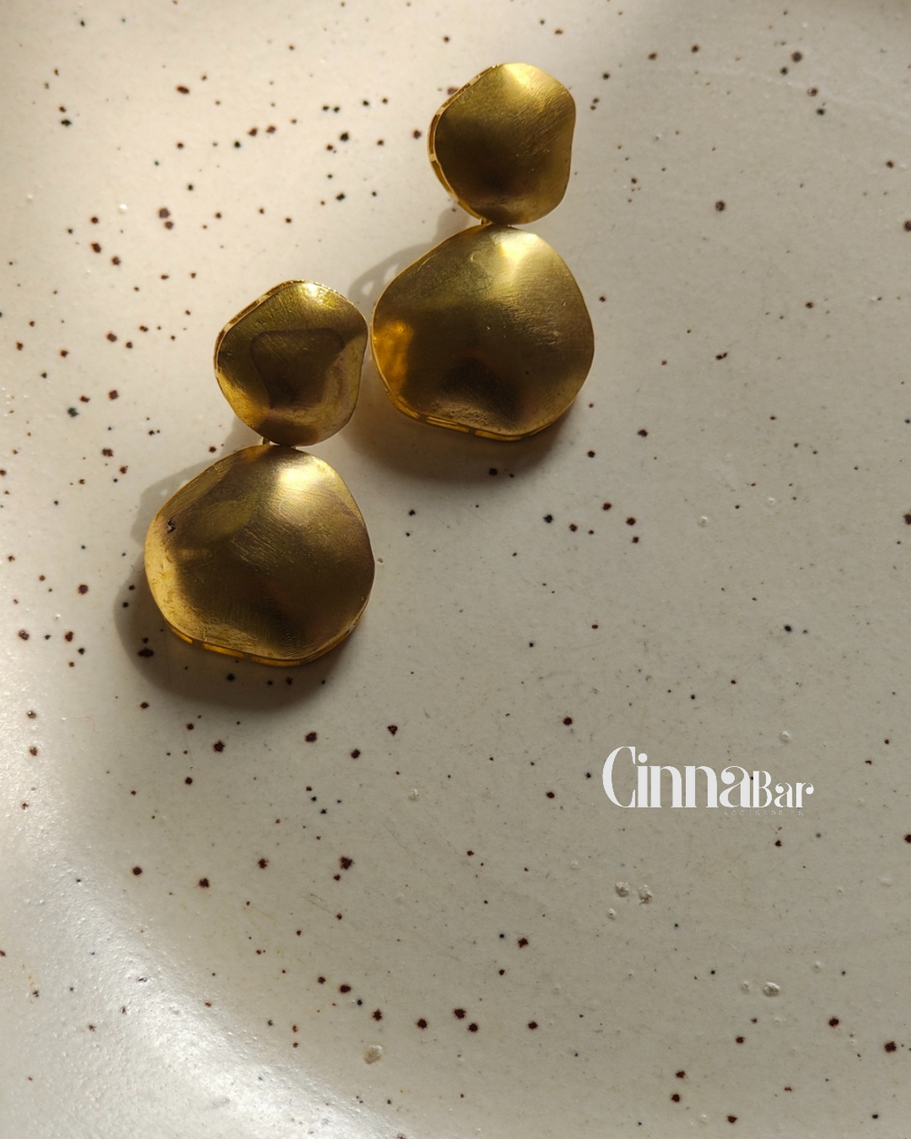 Two Abstract Circles • Brass Earrings--Crimson Braid -Crimson Braid 