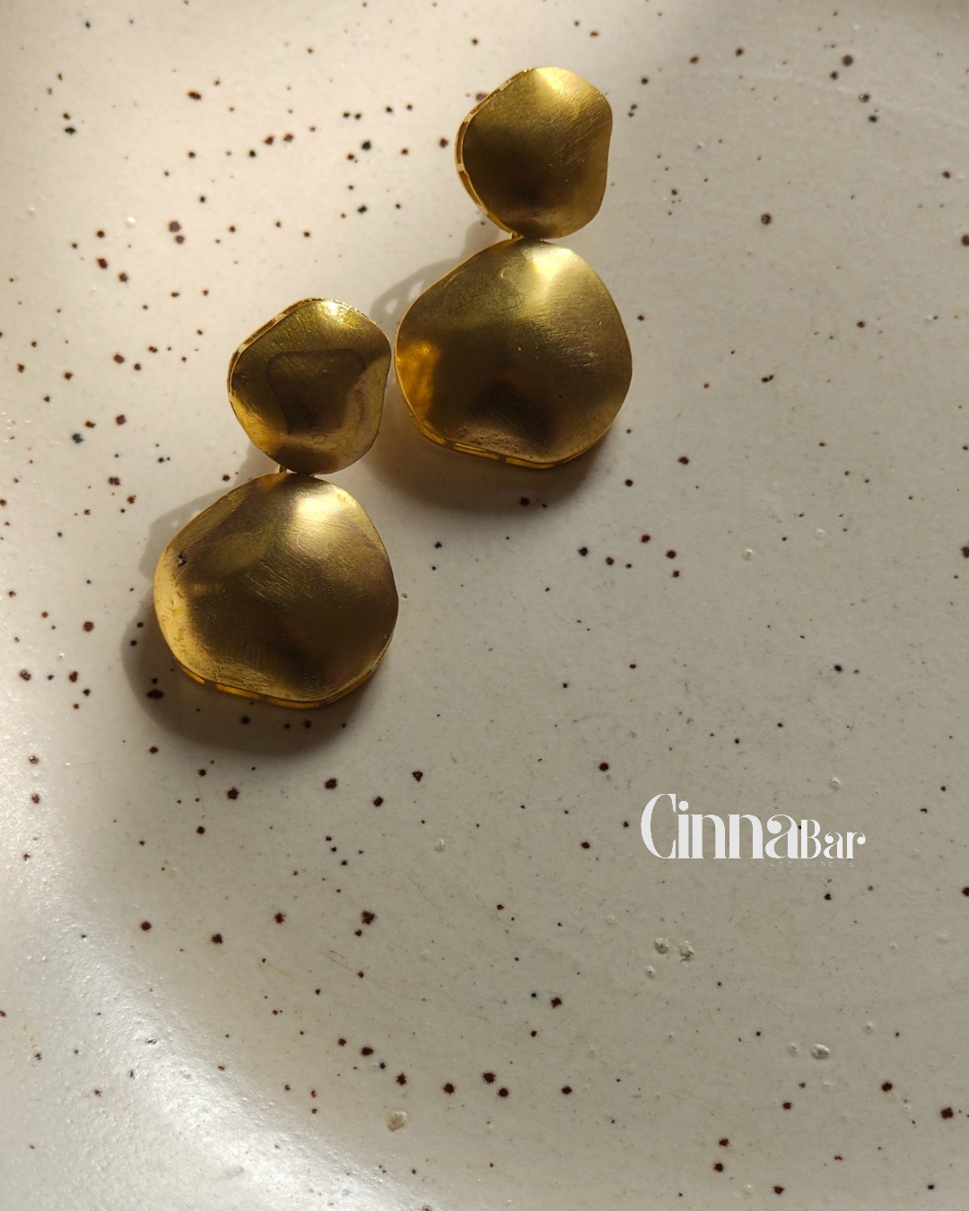 Two Abstract Circles • Brass Earrings--Crimson Braid -Crimson Braid 