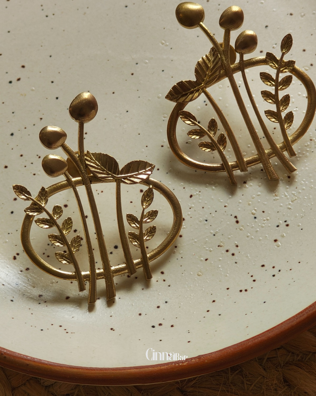 Four Leaves • Brass Earrings • Necpiece • Set--Crimson Braid -Crimson Braid 