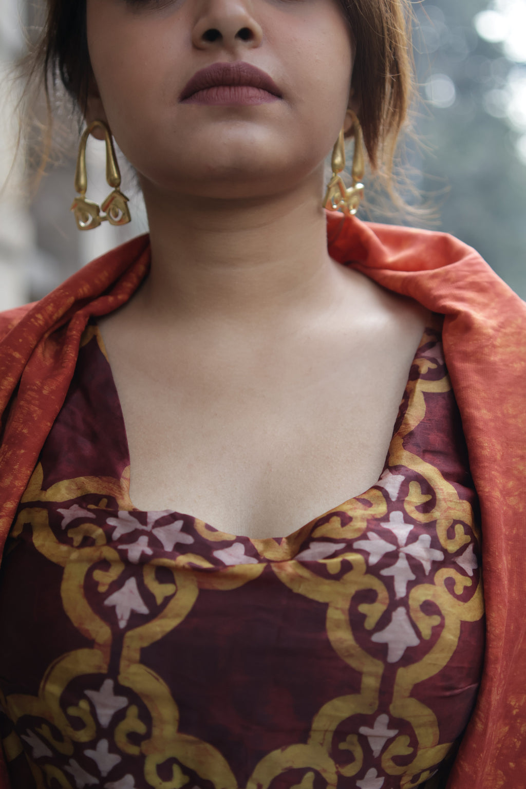Specs • Brass Earrings • Necpiece • Set--Crimson Braid -Crimson Braid 