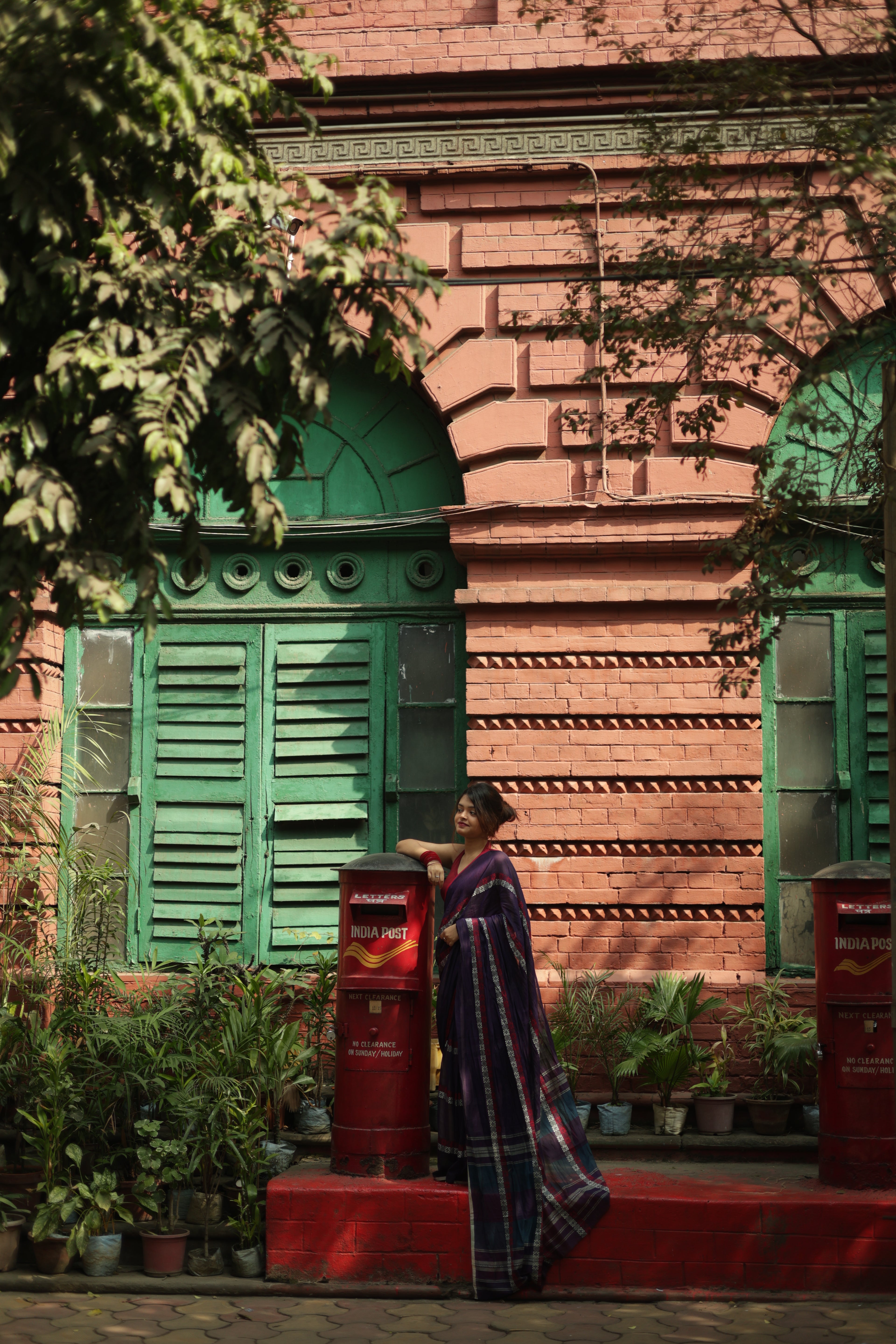 Keya • Dhaniakhali • Mul Cotton--Crimson Braid -Crimson Braid 
