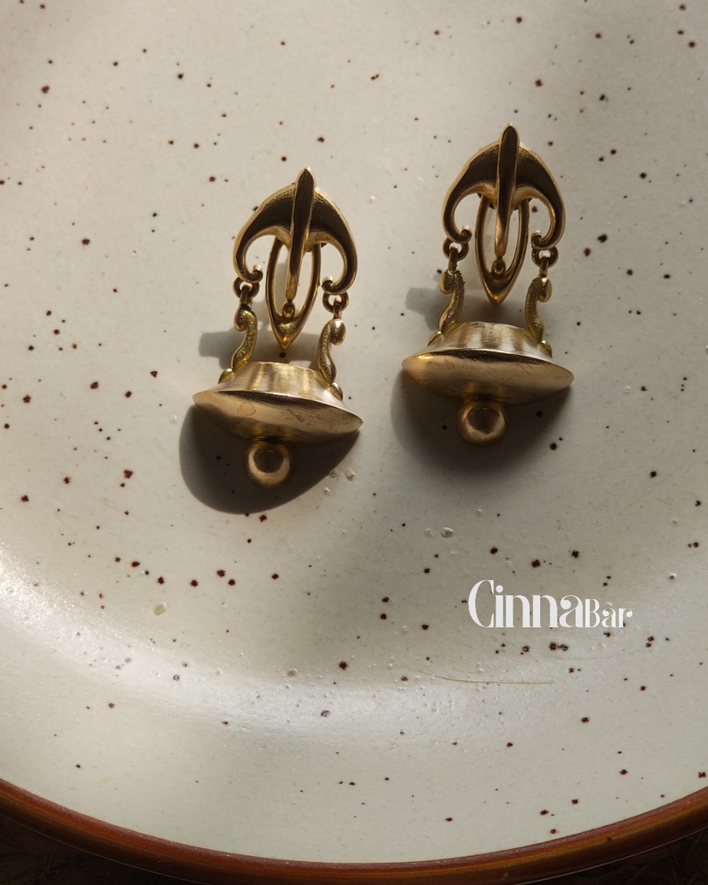Antique Bell • Brass Earrings--Crimson Braid -Crimson Braid 