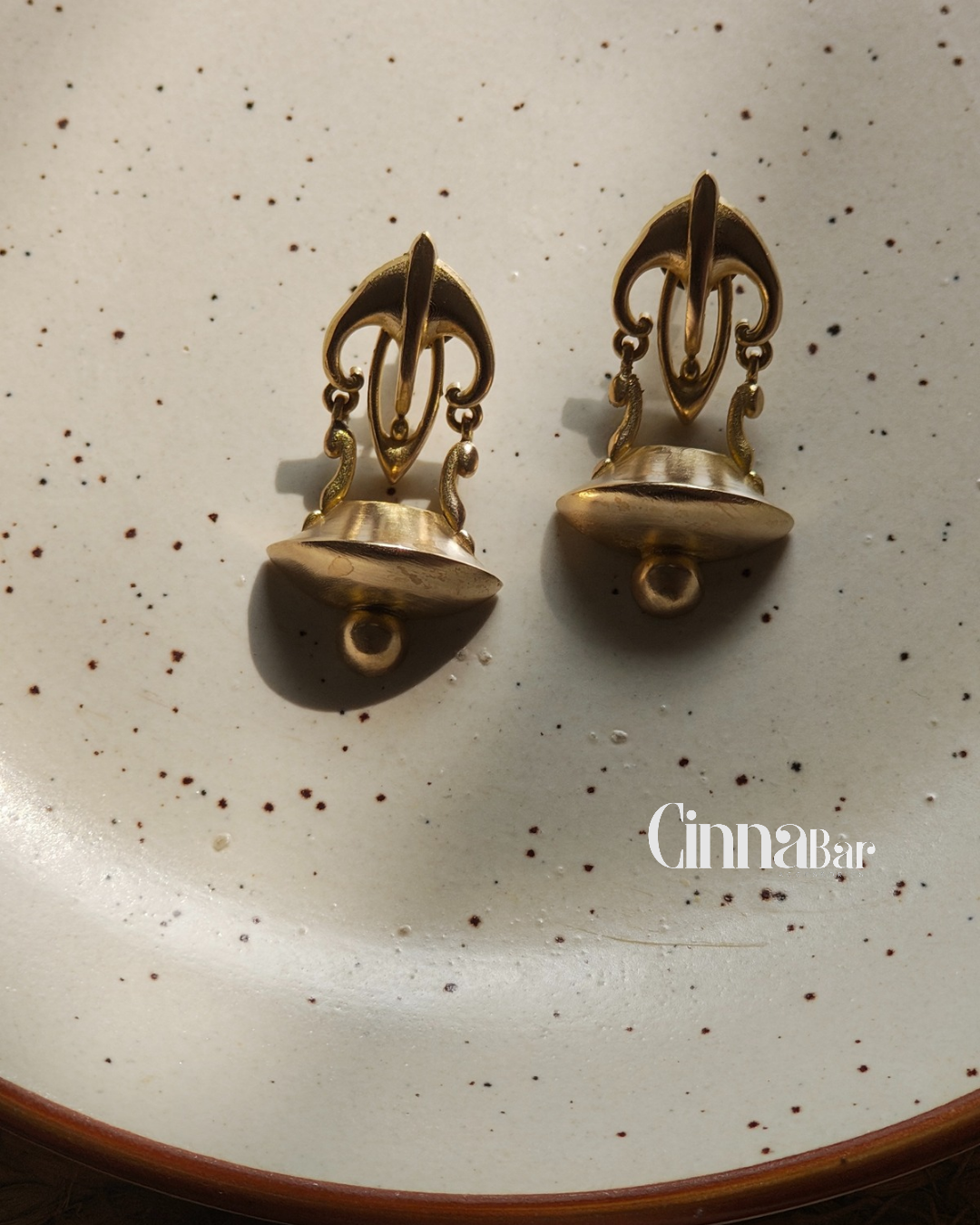 Antique Bell • Brass Earrings--Crimson Braid -Crimson Braid 