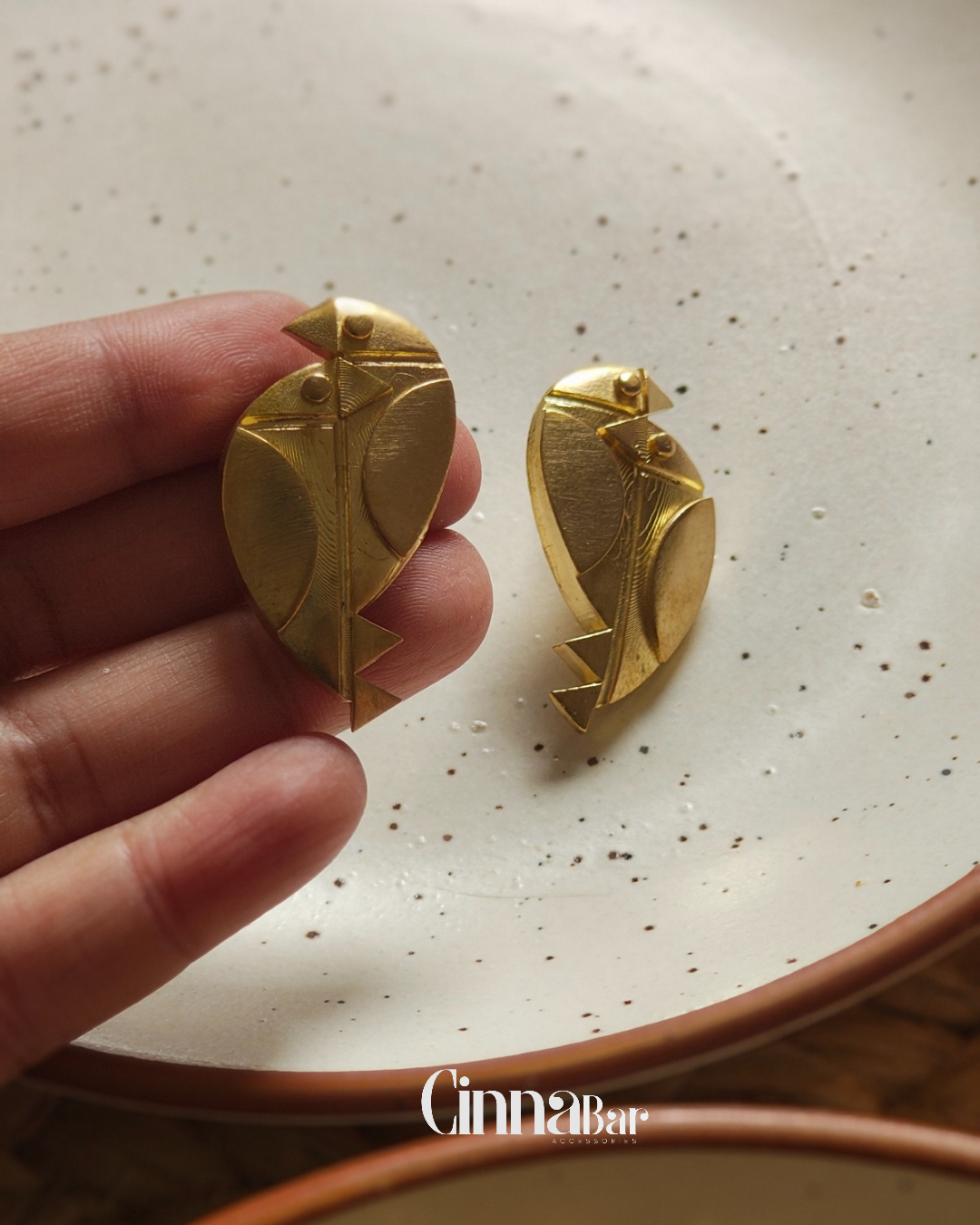 Two Birds • Brass Earrings--Crimson Braid -Crimson Braid 