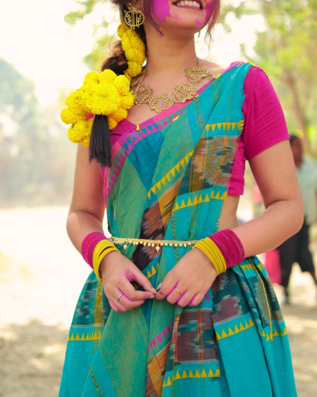 Ikkat Patterned •Dhaniakhali • Cotton