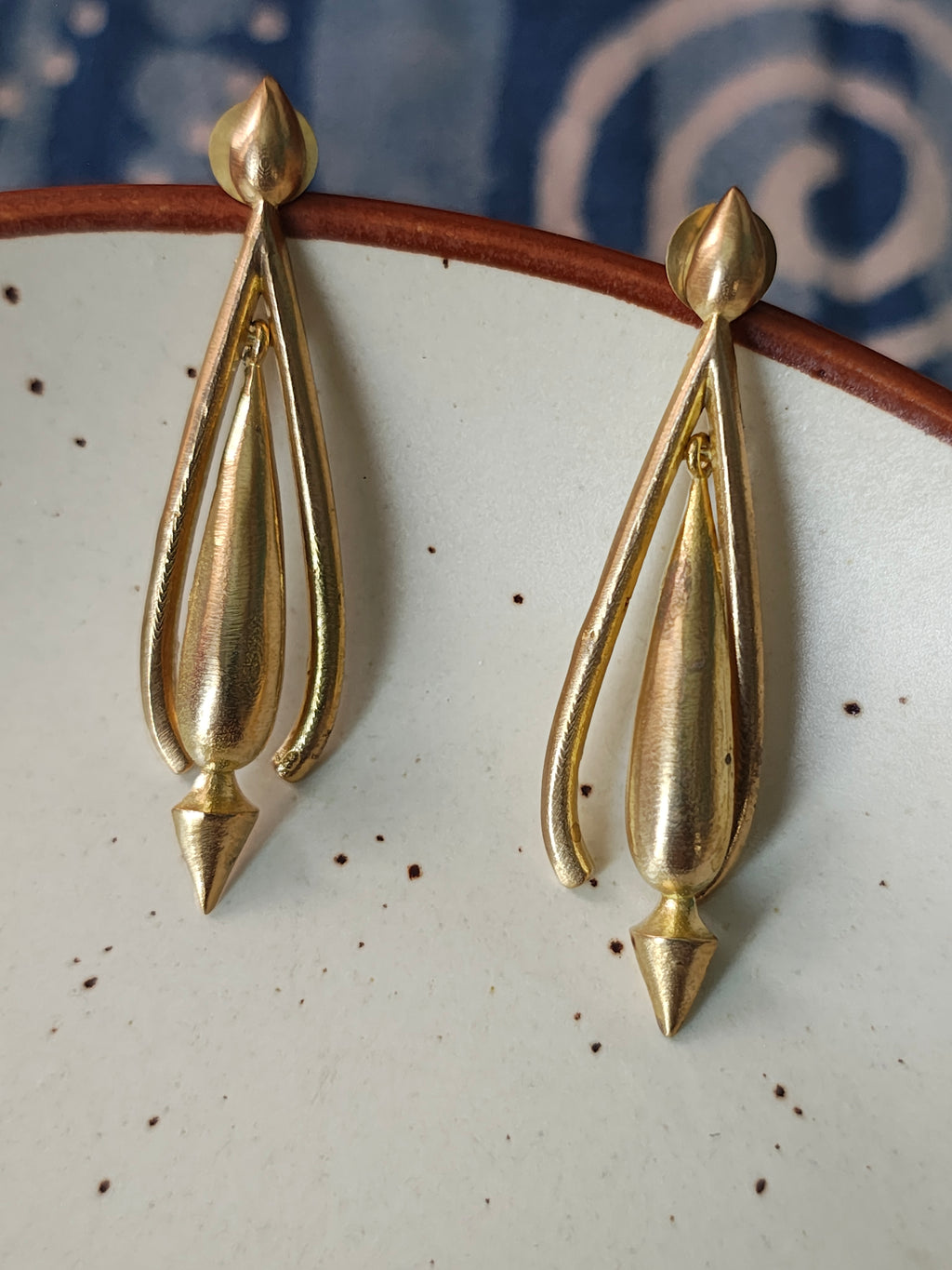 Arrow Dangler • Brass Earrings--Crimson Braid -Crimson Braid 