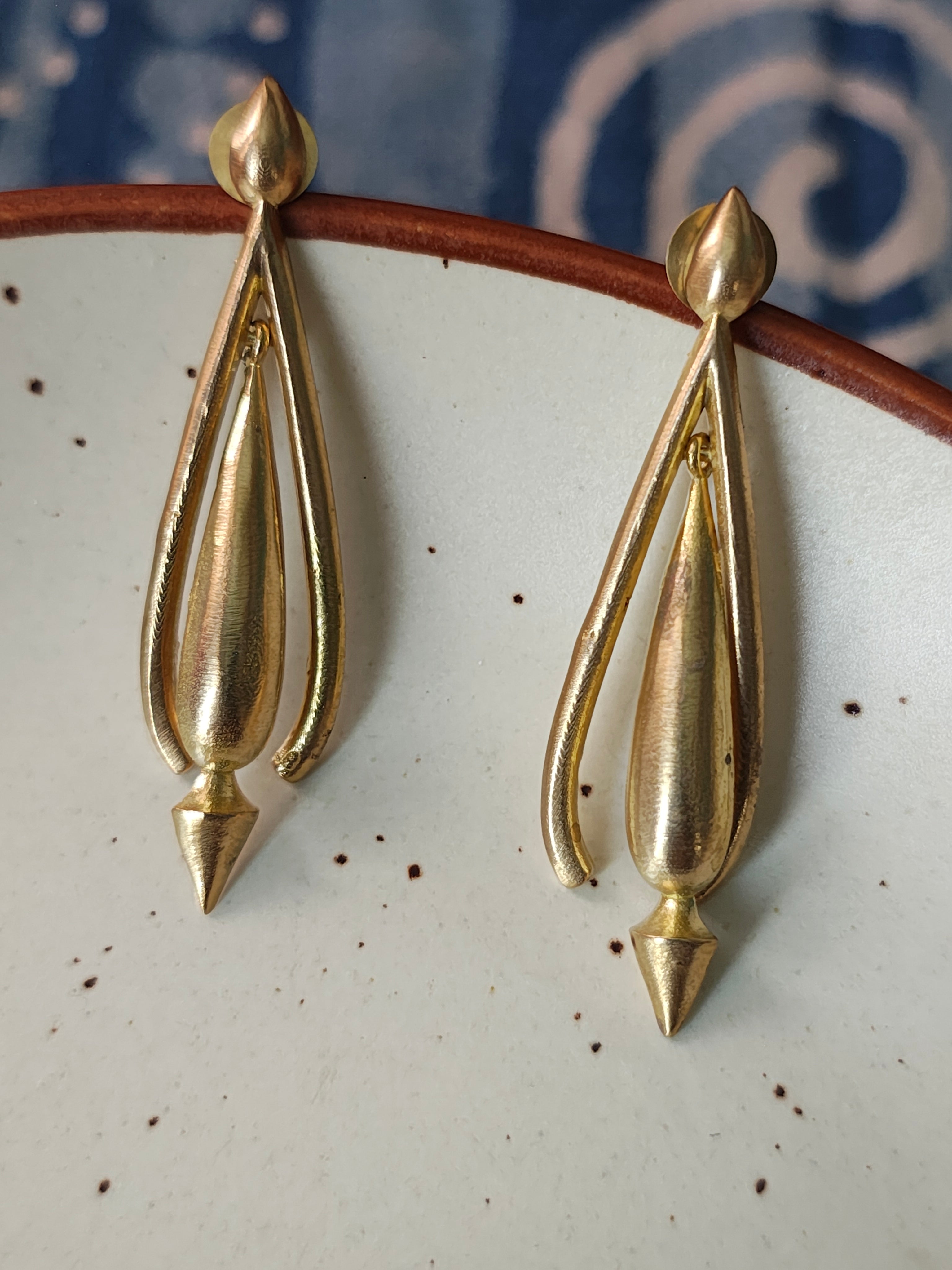 Arrow Dangler • Brass Earrings--Crimson Braid -Crimson Braid 