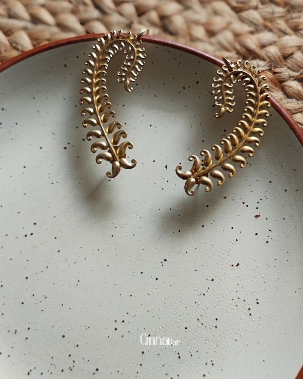 Big Leaves • Brass Ear Cuffs--Crimson Braid -Crimson Braid 