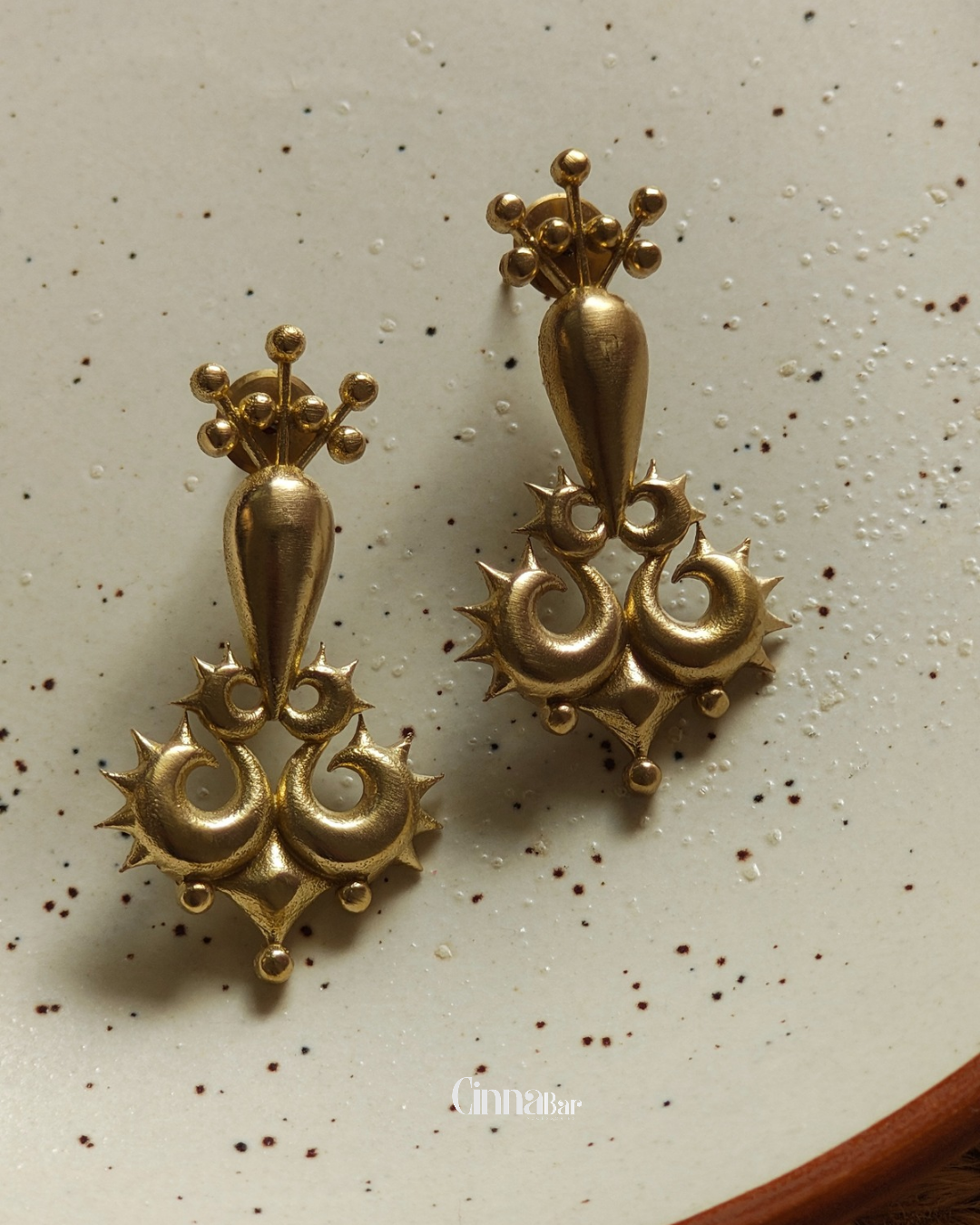 Tribal Spiral • Brass Earrings--Crimson Braid -Crimson Braid 