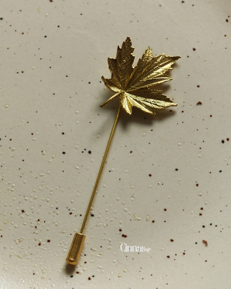 Maple Leaf • Lapel Pin--Crimson Braid -Crimson Braid 