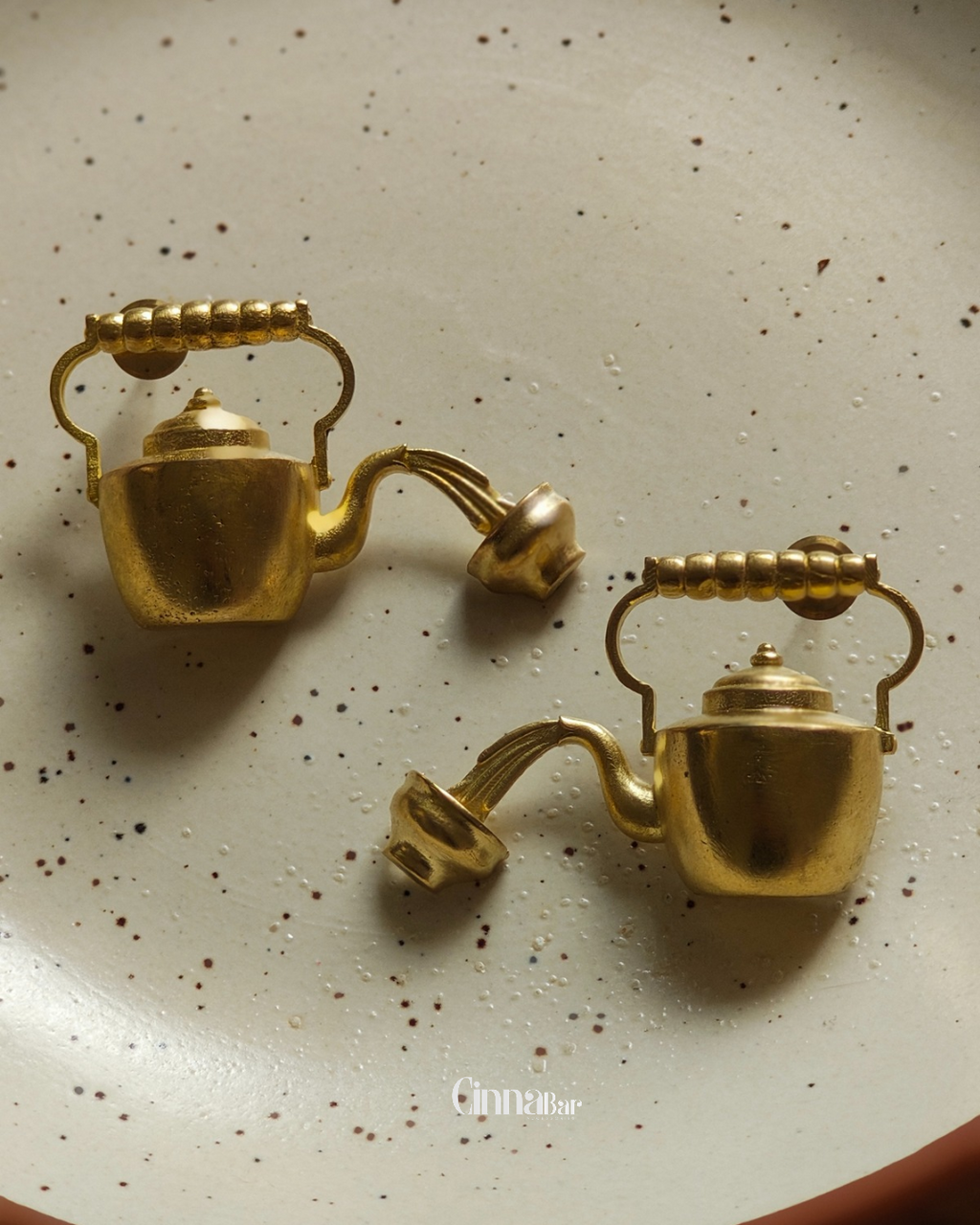 Pouring Kettle • Brass Earrings--Crimson Braid -Crimson Braid 