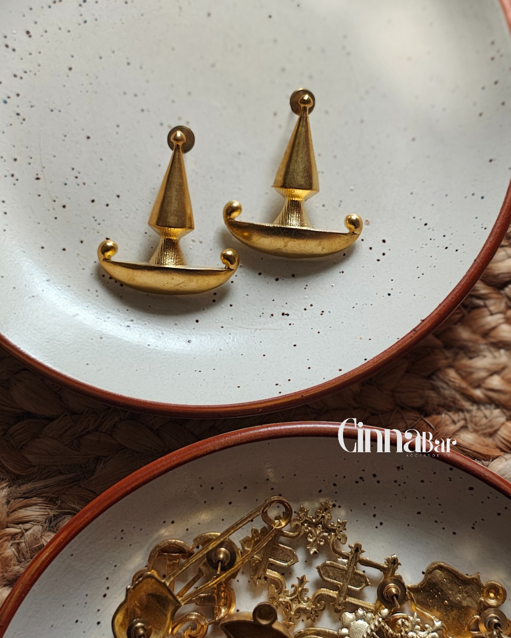 Boat • Brass Earrings--Crimson Braid -Crimson Braid 