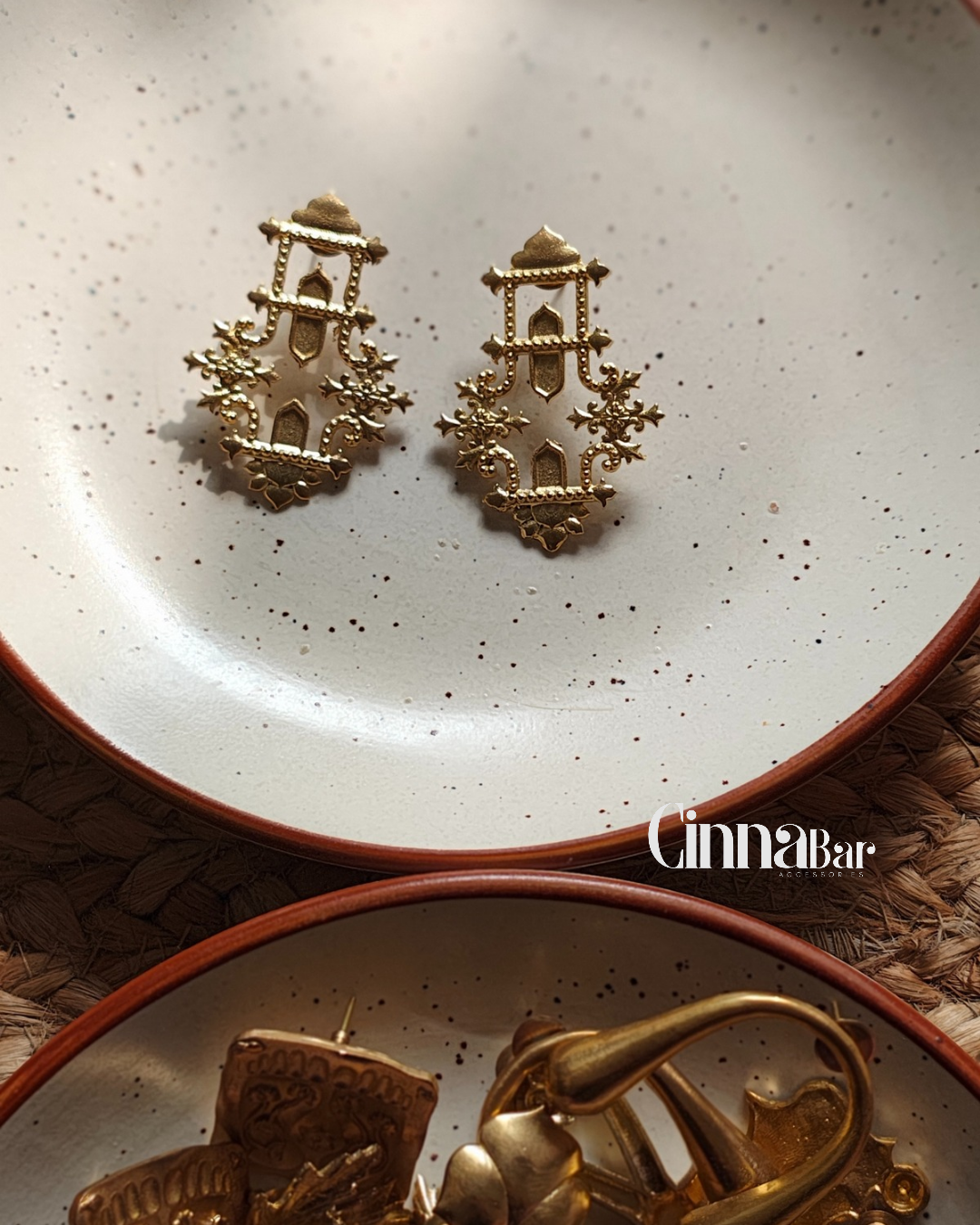 Reflection • Brass Earrings--Crimson Braid -Crimson Braid 