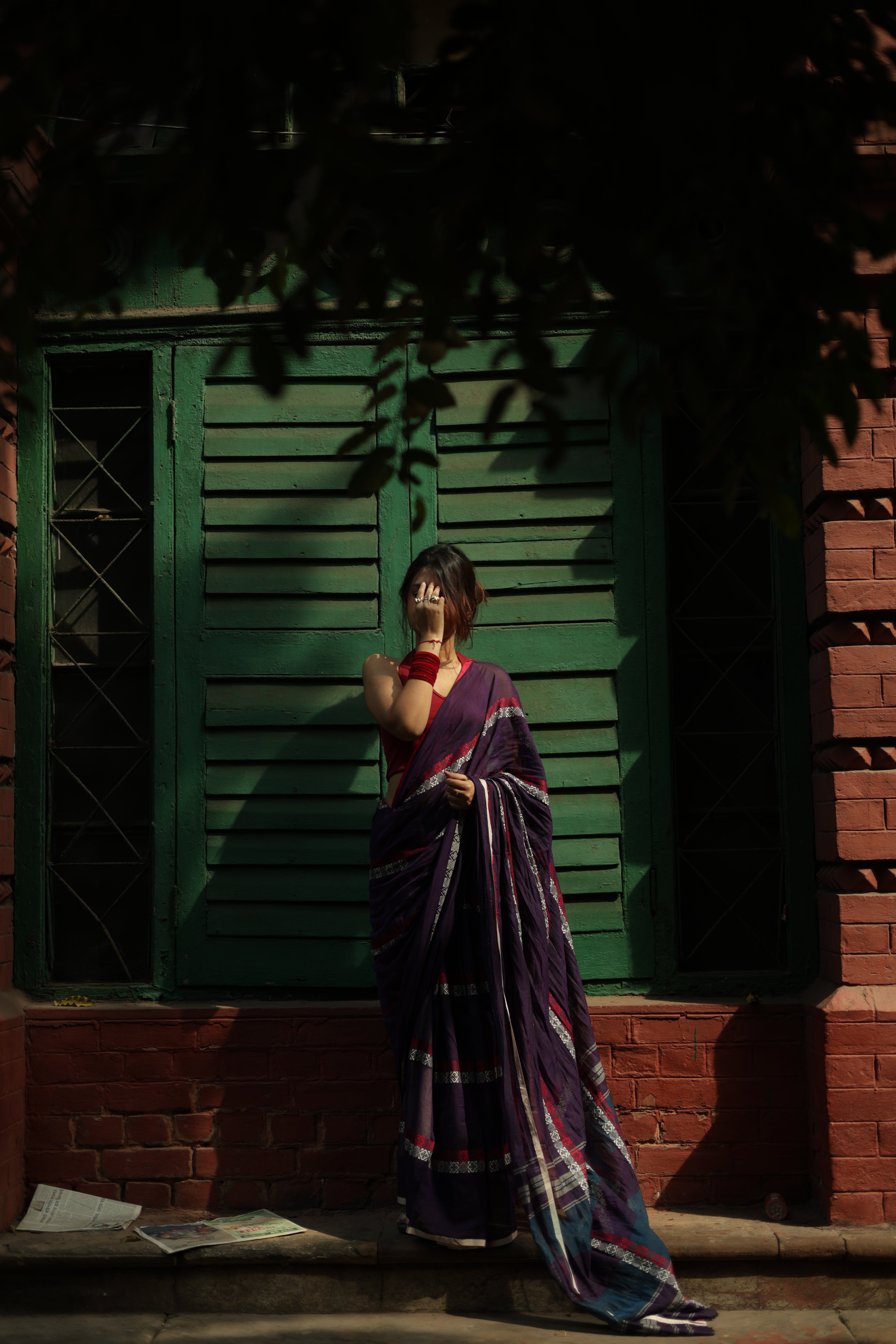 Keya • Dhaniakhali • Mul Cotton--Crimson Braid -Crimson Braid 