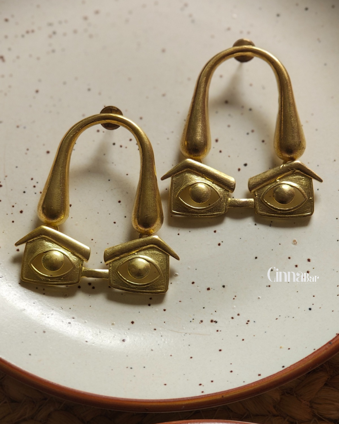 Specs • Brass Earrings • Necpiece • Set--Crimson Braid -Crimson Braid 