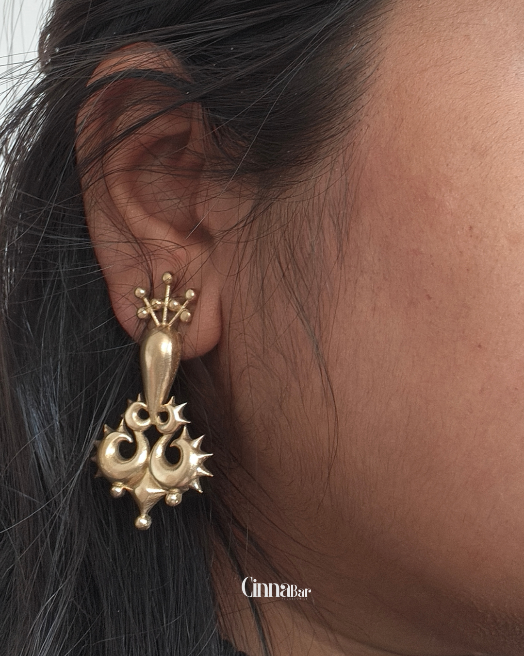 Tribal Spiral • Brass Earrings--Crimson Braid -Crimson Braid 