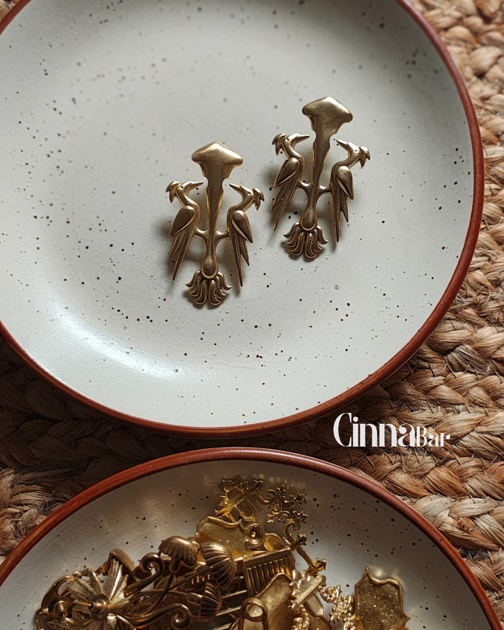 Woodpecker • Brass Earrings--Crimson Braid -Crimson Braid 